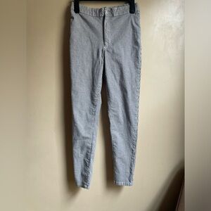 Free People Womens size 28 gray white pinstripe skinny pants high waisted